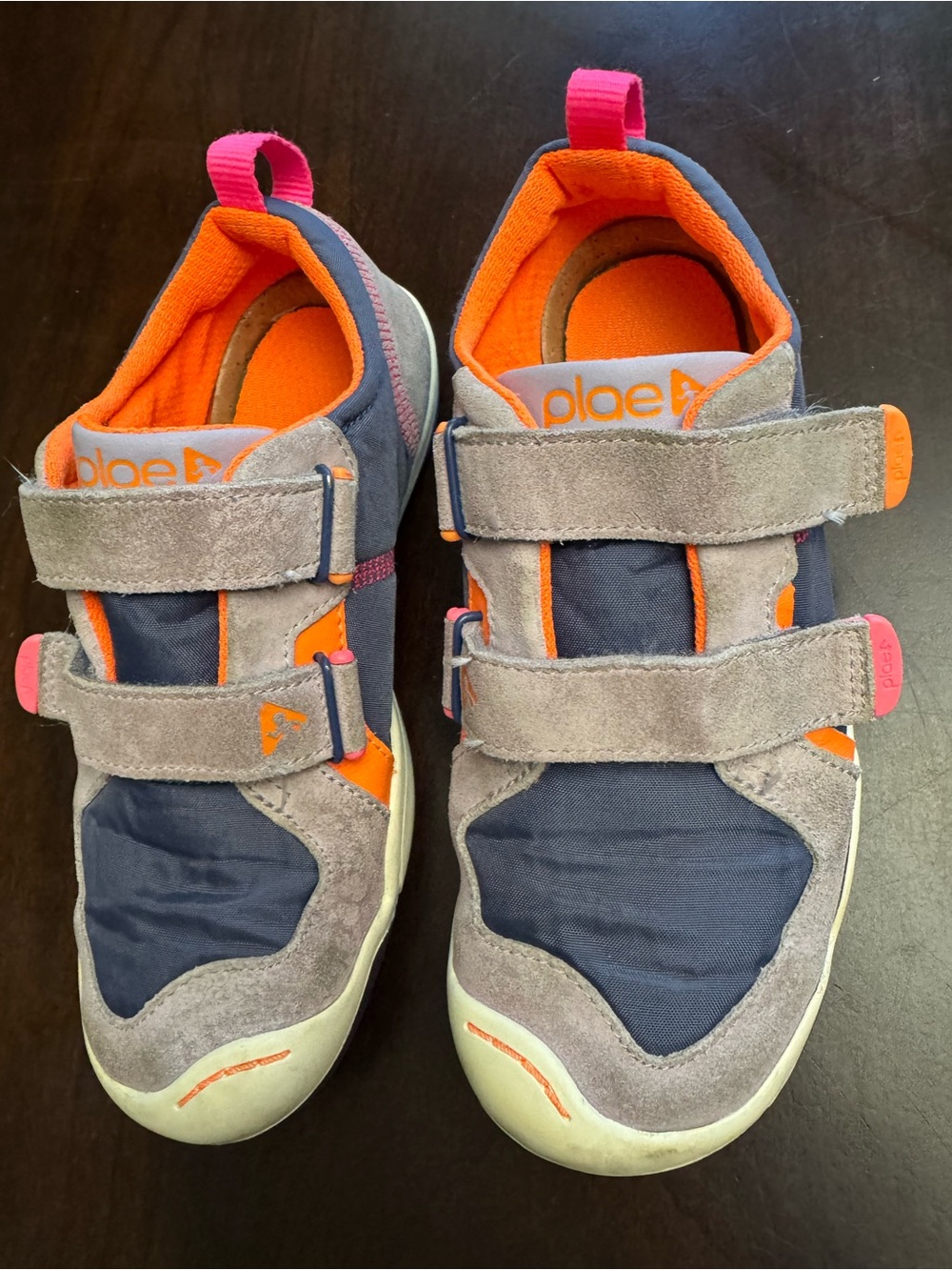 PLAE Kids Navy, Orange & Pink Velcro Sneakers